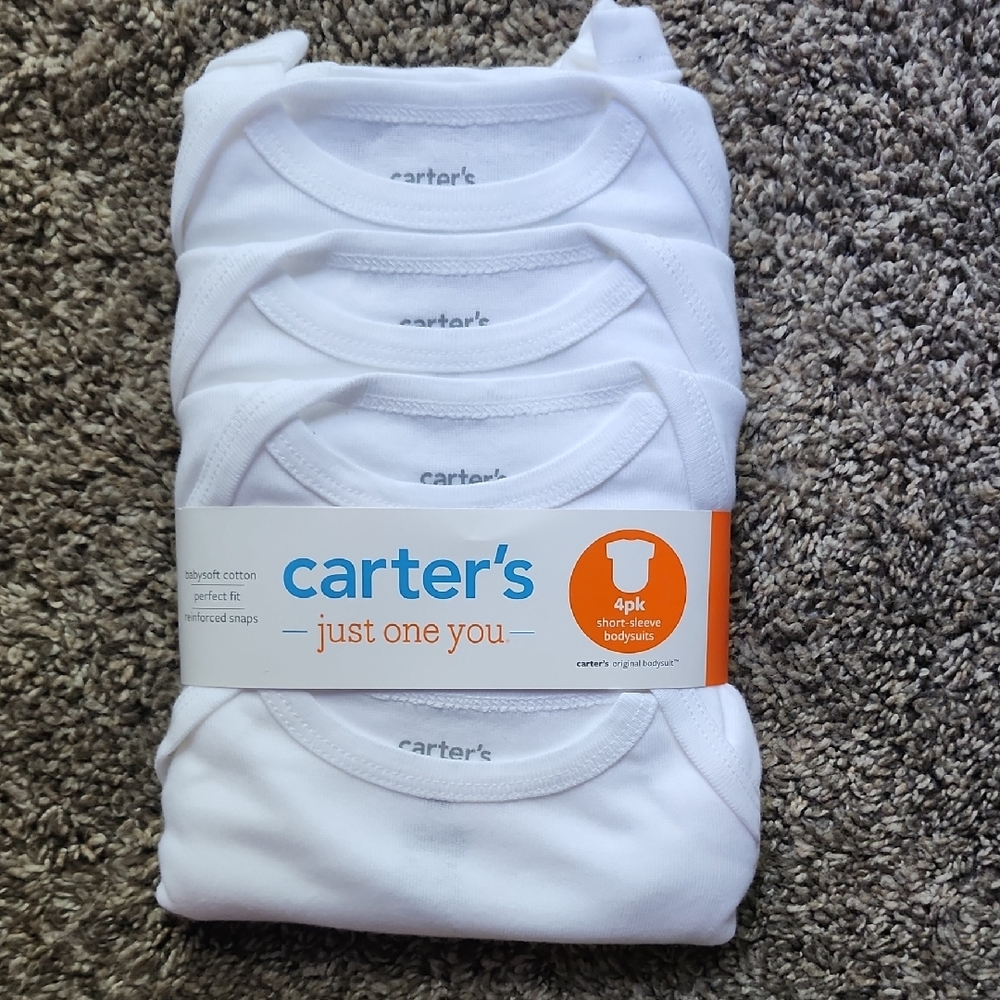 Carter's Just One You White Short Sleeve Bodysuits 4-Pack